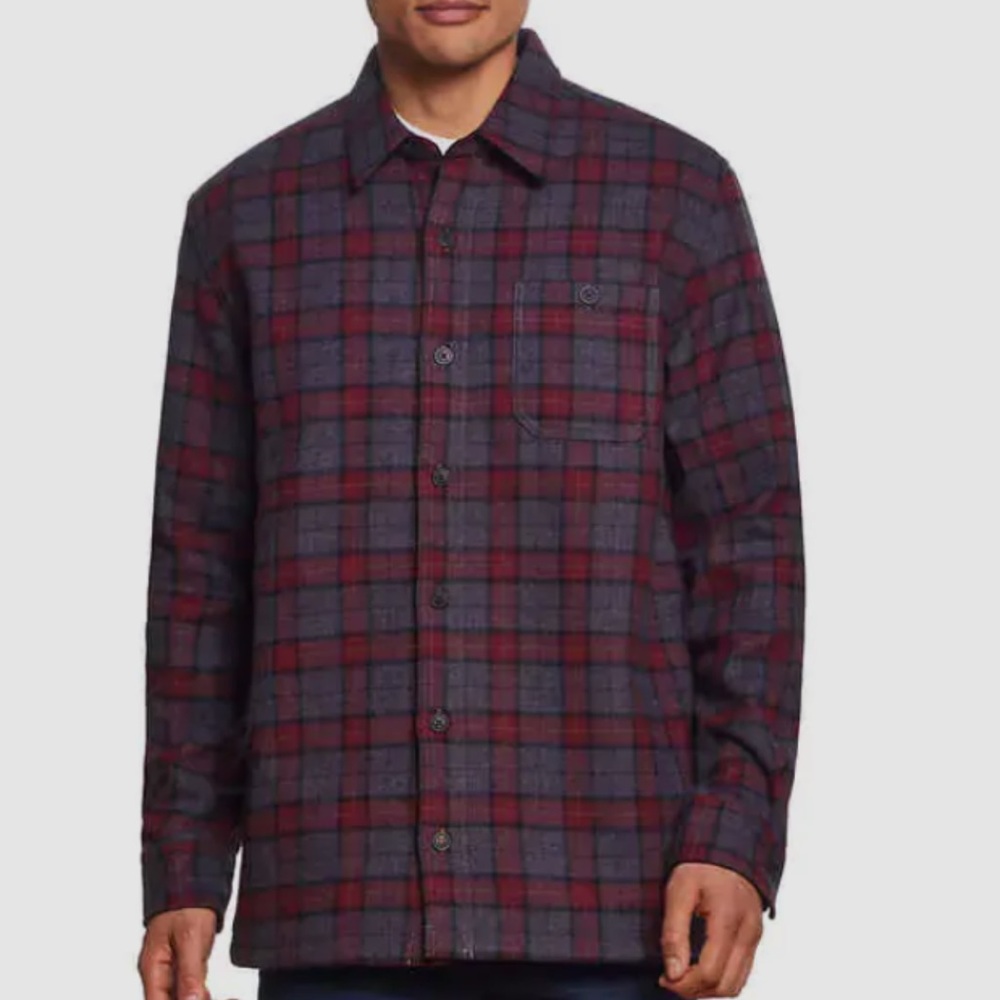 Weatherproof Men's Long Sleeve Plaid Shirt - Red and Gray